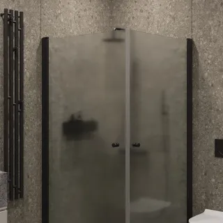 Душевой уголок на монопетле by Deonria U-90-89-6-S-B 90x89см чёрный/сатин